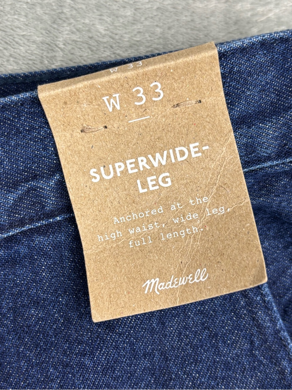 NEW Madewell Superwide-Leg Trouser Jeans Womens 33 Blue Dark Wash 100% Cotton - Picture 6 of 15